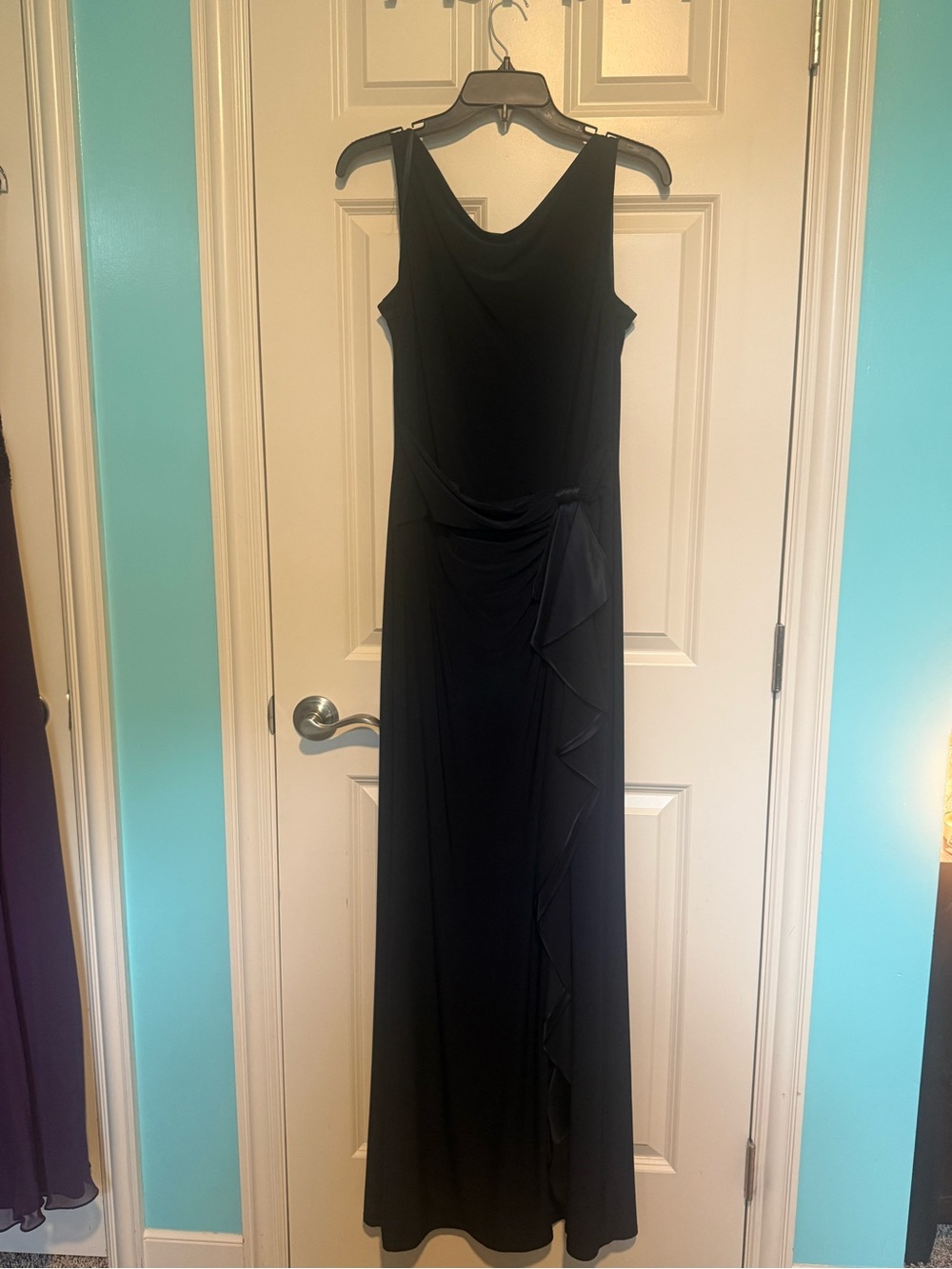 Classic Ralph Lauren Navy Sleeveless Evening Gown